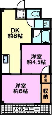 トミーハイツ(1LDK/4階)の間取り写真