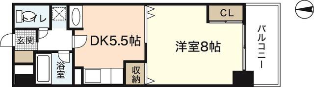 プレステージ榎町(1DK/4階)の間取り写真