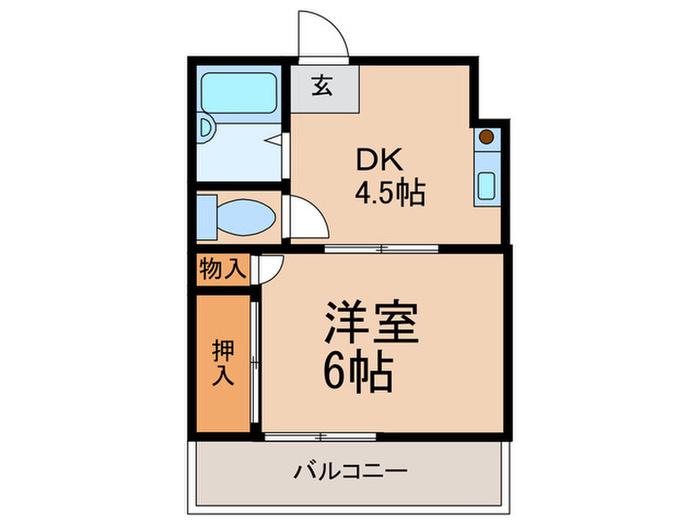 パーソナル高宮(1DK/5階)の間取り写真