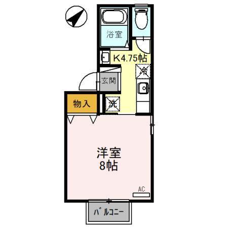 コム サ デ セジュールII(1K/2階)の間取り写真