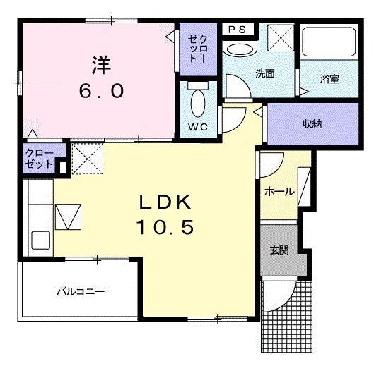 LIENI(1LDK/1階)の間取り写真