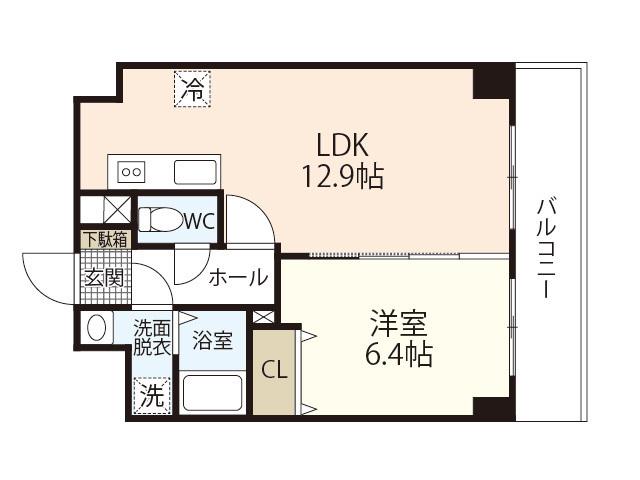 オーベルジュ(1LDK/2階)の間取り写真