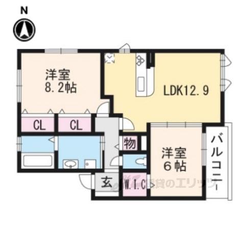ビューハイツA(2LDK/1階)の間取り写真