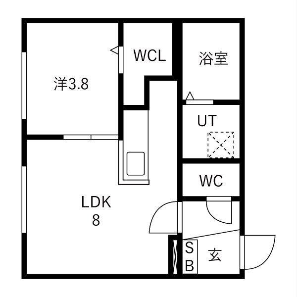 SENA円山(1LDK/2階)の間取り写真
