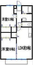 サンフォーレスト A棟(2LDK/1階)の間取り写真