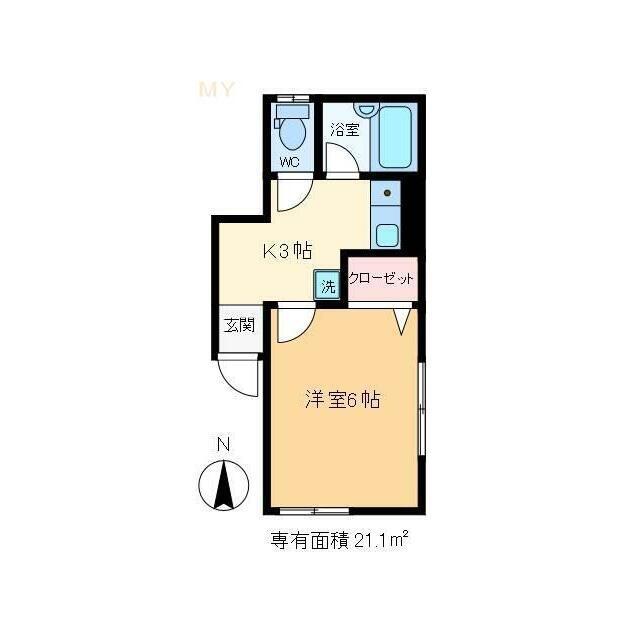 パインヒル南小岩(1K/2階)の間取り写真