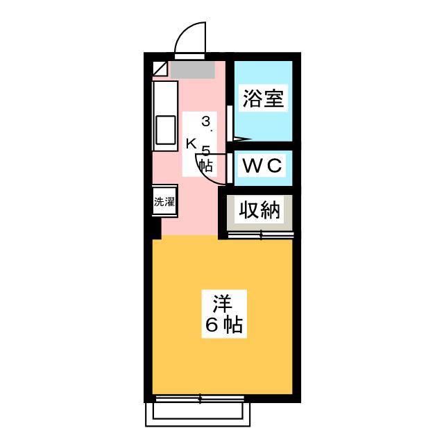ドミー北野(ワンルーム/1階)の間取り写真