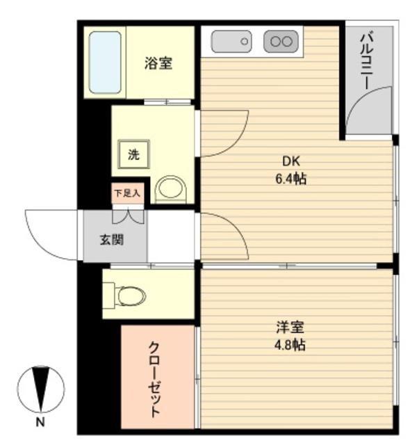 LA DOUCEUR片平(1DK/7階)の間取り写真