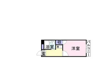 ヨーロピアン4番館(ワンルーム/2階)の間取り写真