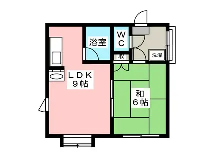 静岡県浜松市中央区 3階建 築30年(1LDK/2階)の間取り写真