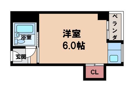 昭和町グリーンハイツ(ワンルーム/4階)の間取り写真