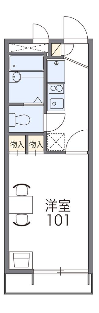 レオパレスアルモニII(1K/3階)の間取り写真