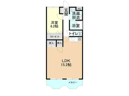 コンフォーレ広石(1LDK/1階)の間取り写真