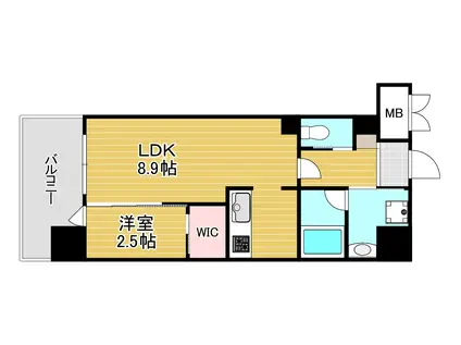YSP城野(1LDK/4階)の間取り写真