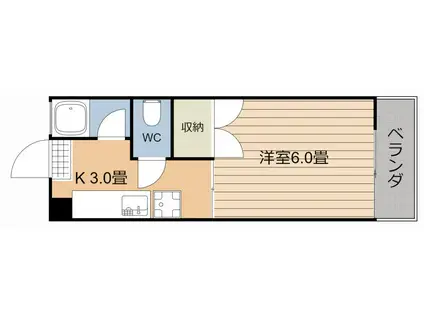 エントピア下荒田(1K/5階)の間取り写真
