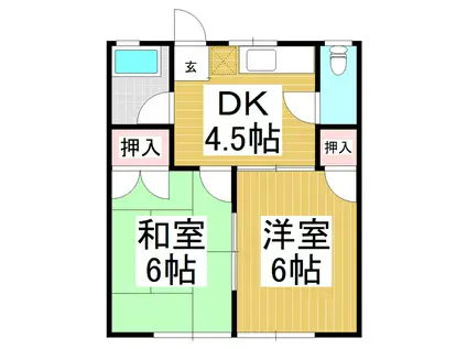 田中コーポ(2DK/2階)の間取り写真