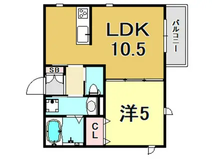 リュネ甲子園(1LDK/1階)の間取り写真