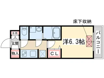 スプランディッド新大阪DUE(1K/5階)の間取り写真