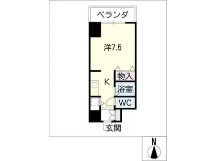 IZM36(ワンルーム/2階)の間取り写真
