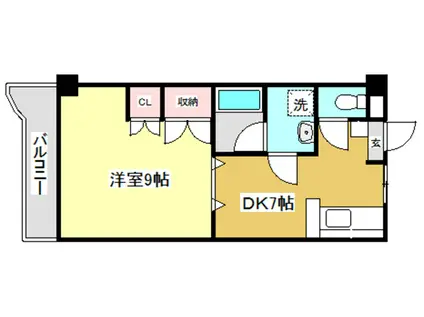 ドリームハウスIII(1DK/2階)の間取り写真
