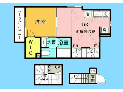 K-HOUSE西蒲田(1DK/3階)の間取り写真