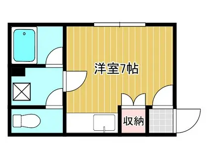 シャングリラ北光(ワンルーム/2階)の間取り写真