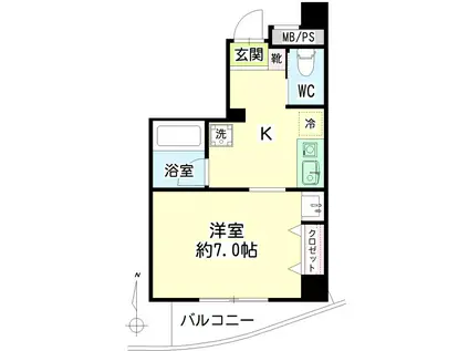 第131新井ビル(1K/9階)の間取り写真