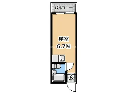 JPアパートメント旭(ワンルーム/3階)の間取り写真