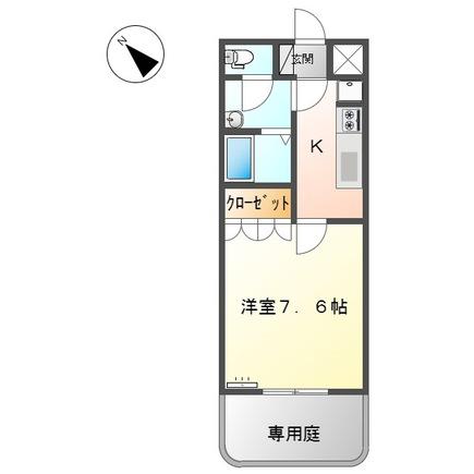 エスポアール(1K/1階)の間取り写真