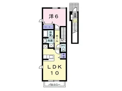 さざんか姫の路A(1LDK/2階)の間取り写真