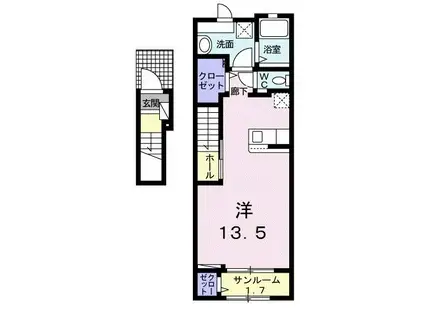 阿武隈急行 角田駅 徒歩32分 2階建 築1年(ワンルーム/2階)の間取り写真