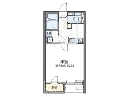 フロレゾンA(1K/1階)の間取り写真