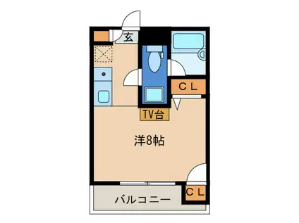 CRYSTAL&RESORT FUKUOKA(ワンルーム/9階)の間取り写真