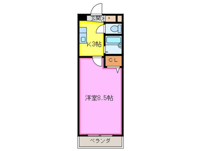 エース弐番館(1K/5階)の間取り写真