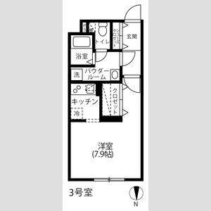 クレストタップ名古屋ウエスト(1K/3階)の間取り写真