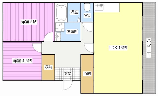 PARK SQUARE(2LDK/3階)の間取り写真