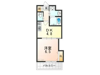 W.O.B.SAKAI(1DK/5階)の間取り写真