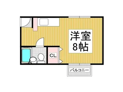 ハイツエーデルワイス(ワンルーム/2階)の間取り写真