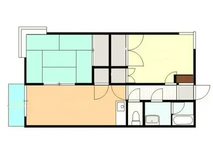 グランデュールA棟(2DK/1階)の間取り写真