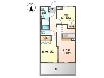 ジョイ パティオ(2LDK/1階)の間取り写真