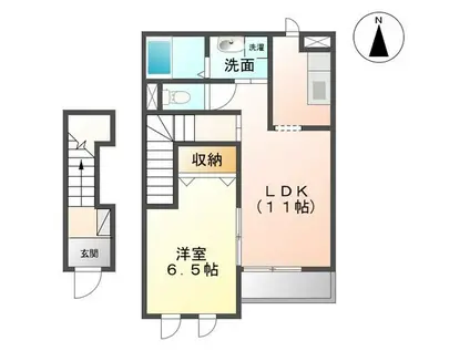 ハイブリッド高松II(1LDK/2階)の間取り写真