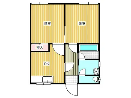 コーポ武藤(2DK/1階)の間取り写真