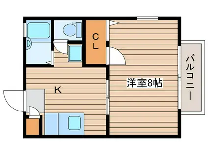 グレイスコートK(1K/1階)の間取り写真