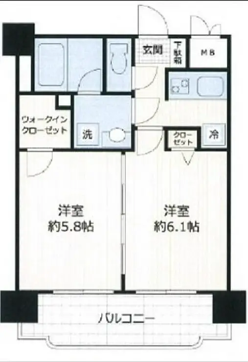 グリフィン横浜・ベイグランデ弐番館 6階階 間取り