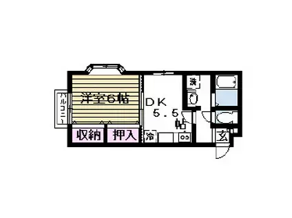 カーサメルベーユ(1DK/1階)の間取り写真