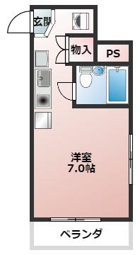 スルガアーバンビレッジ(ワンルーム/2階)の間取り写真