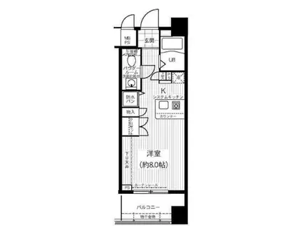 エスリード御堂筋梅田(1K/13階)の間取り写真
