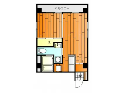 カトレアビル(1LDK/2階)の間取り写真