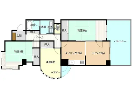 ヴィライン二の宮(3LDK/2階)の間取り写真