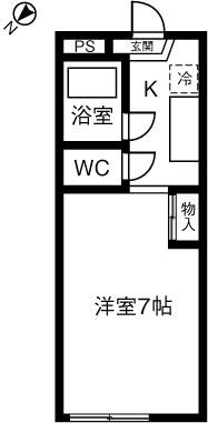 上田パストラルコート(1K/1階)の間取り写真